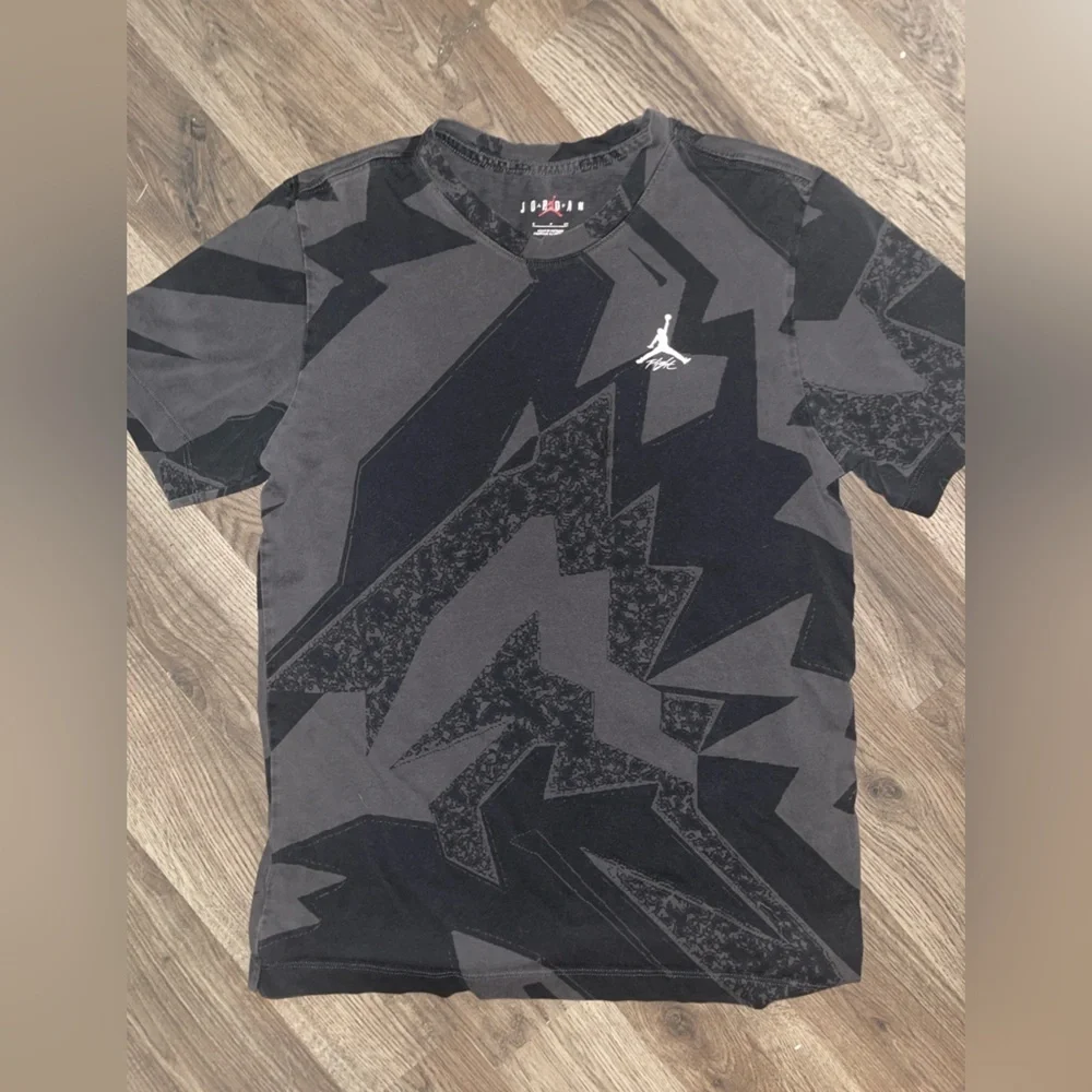 Jordan Black and Gray Geometric Tee